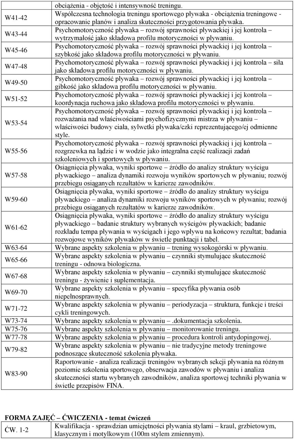 W49-50 gibkość jako składowa profilu motoryczności w pływaniu. W51-52 koordynacja ruchowa jako składowa profilu motoryczności w pływaniu.