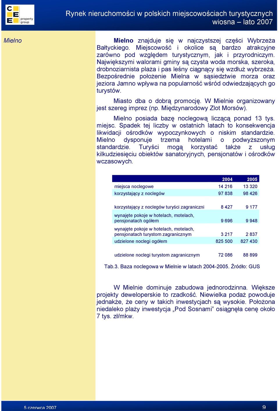 Bezpośrednie położenie Mielna w sąsiedztwie morza oraz jeziora Jamno wpływa na popularność wśród odwiedzających go turystów. Miasto dba o dobrą promocję. W Mielnie organizowany jest szereg imprez (np.