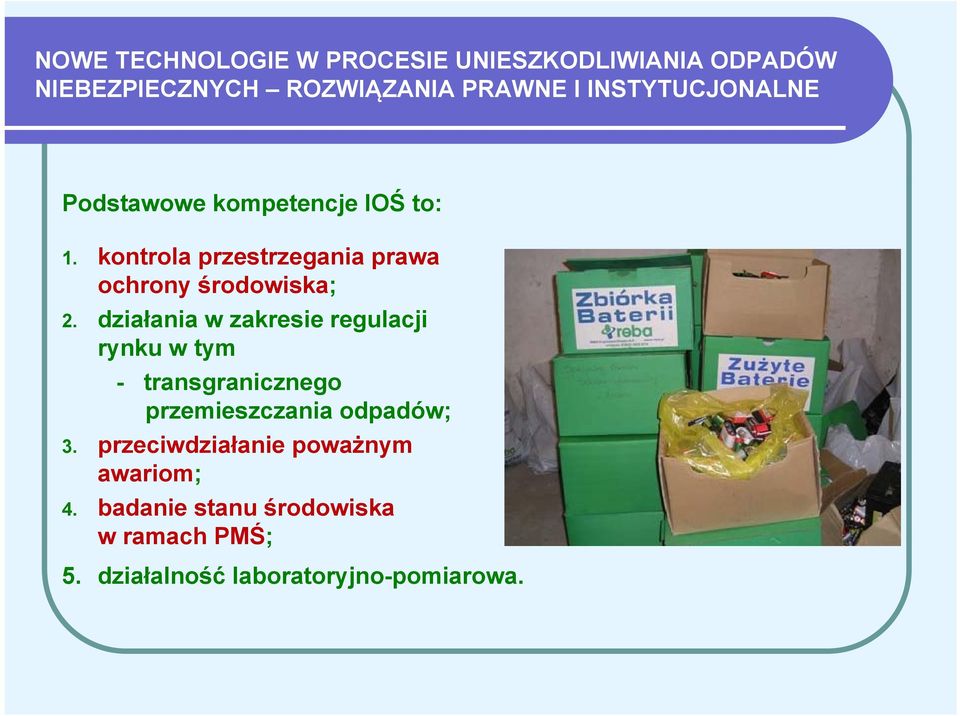 kontrola przestrzegania prawa ochrony środowiska; 2.