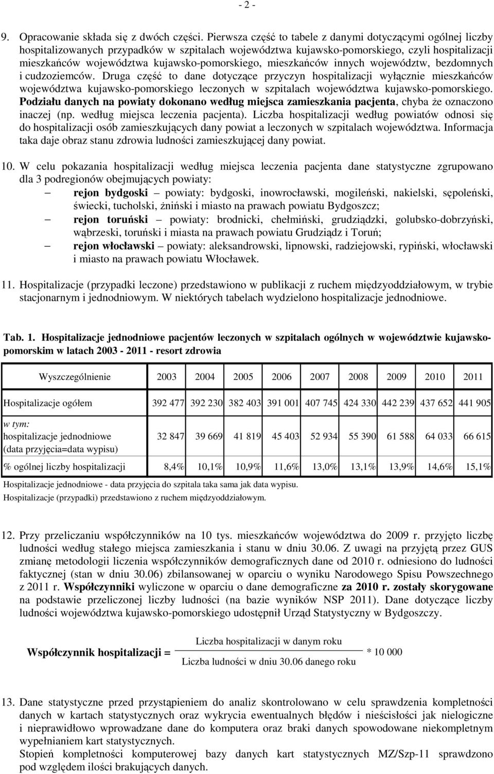 kujawsko-pomorskiego, mieszkańców innych województw, bezdomnych i cudzoziemców.