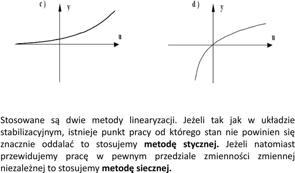 stan nie powinien się znacznie oddalać to stosujemy metodę stycznej.