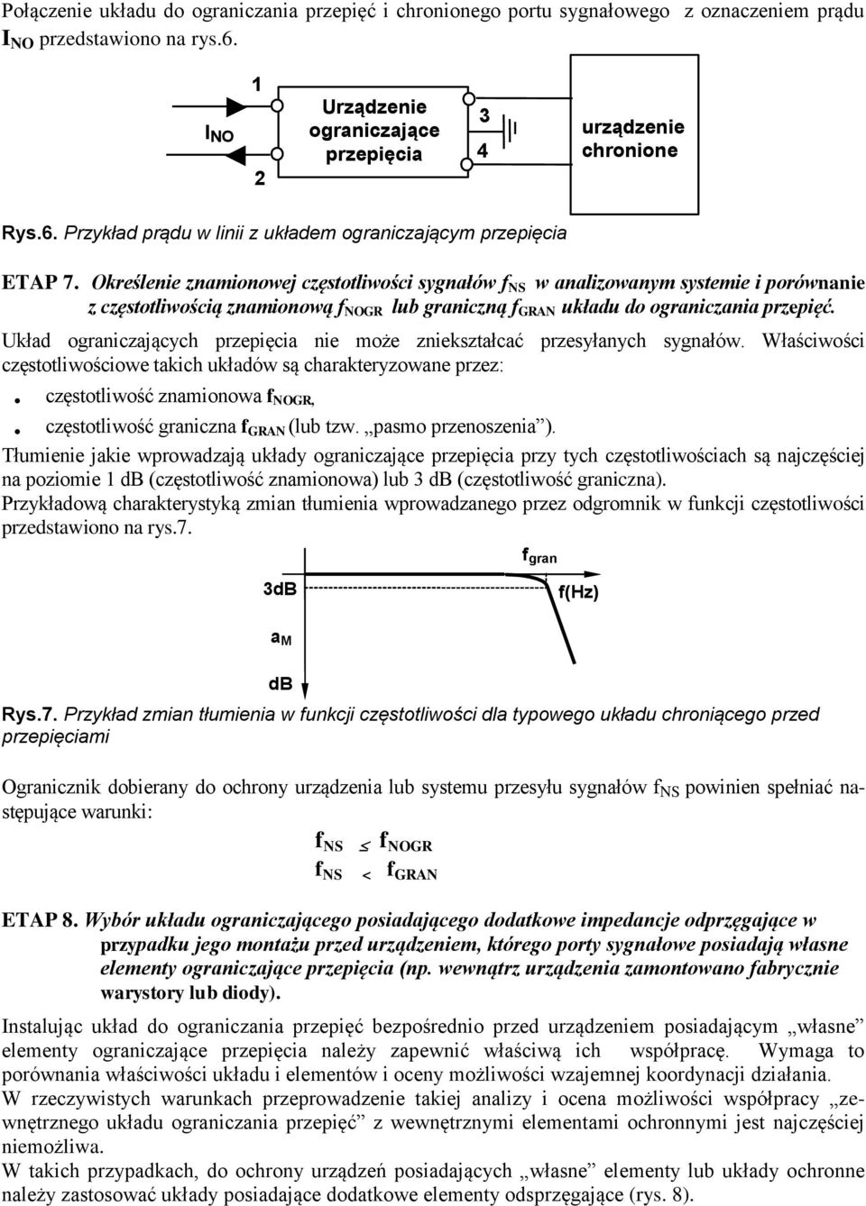 Układ ograniczających przepięcia nie może zniekształcać przesyłanych sygnałów.