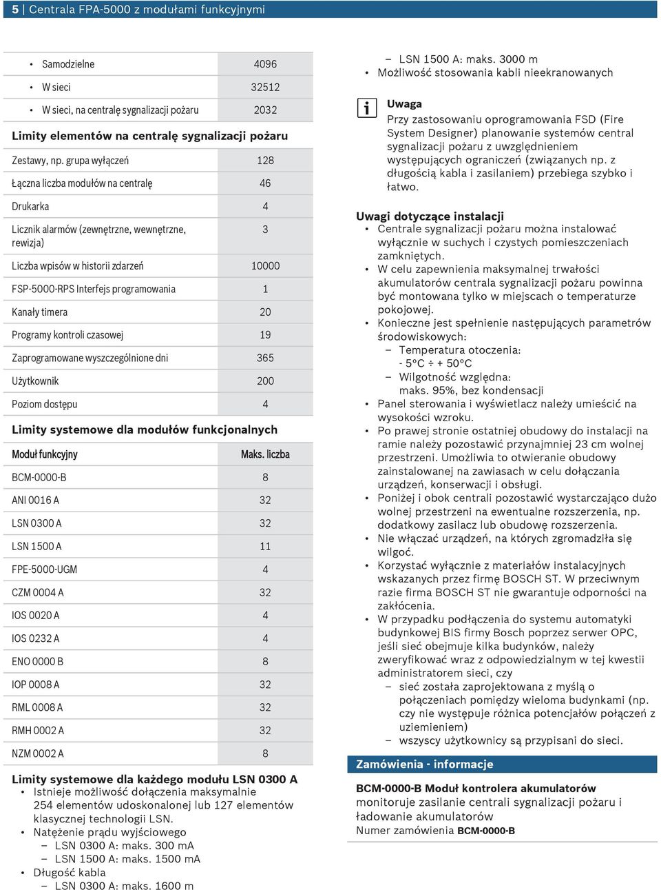 timera 20 Programy kontroli czasowej 19 Zaprogramowane wyszczególnione dni 365 Użytkownik 200 Poziom dostęp 4 Limity systemowe dla modłów fnkcjonalnych Modł fnkcyjny 3 Maks.