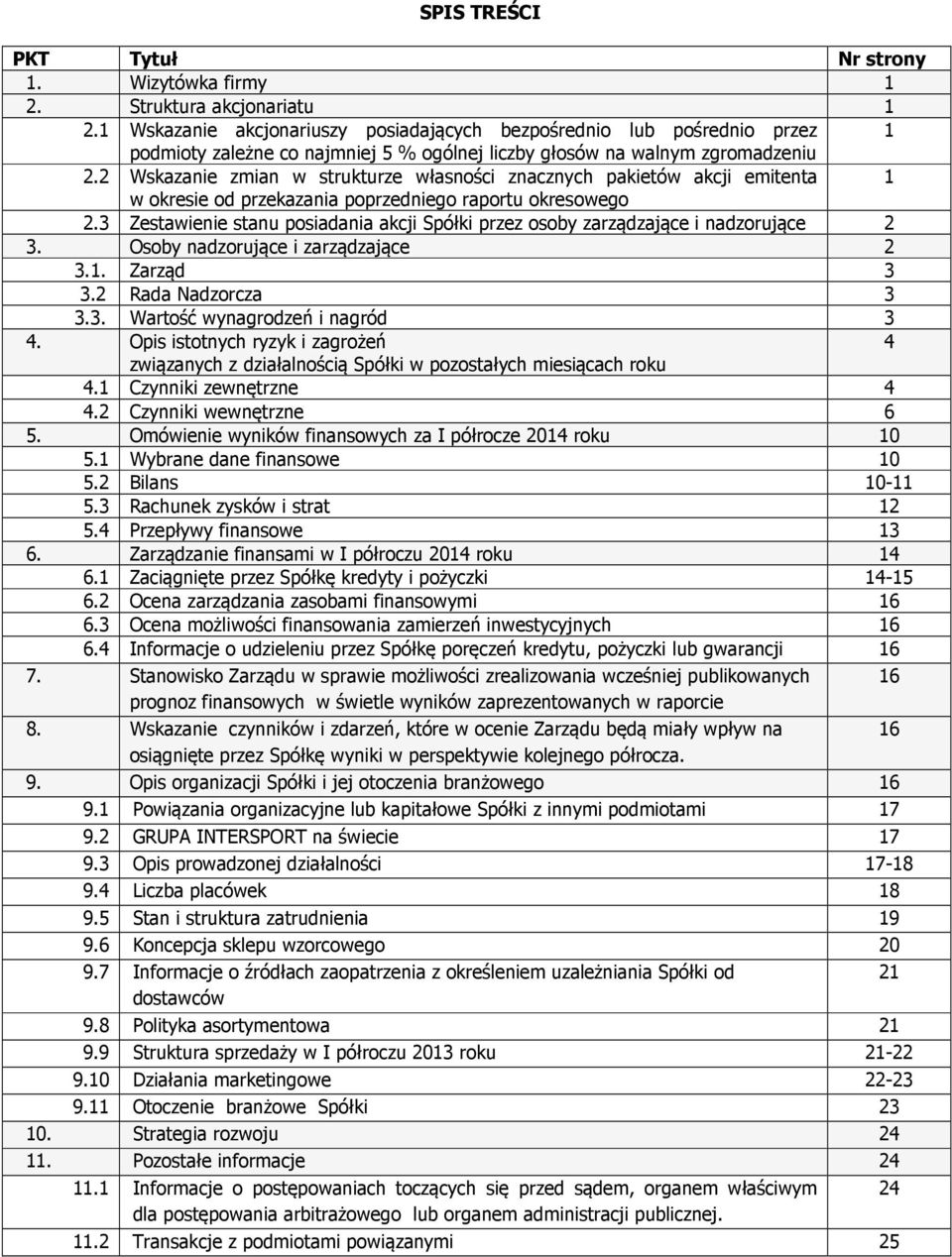 2 Wskazanie zmian w strukturze własności znacznych pakietów akcji emitenta 1 w okresie od przekazania poprzedniego raportu okresowego 2.