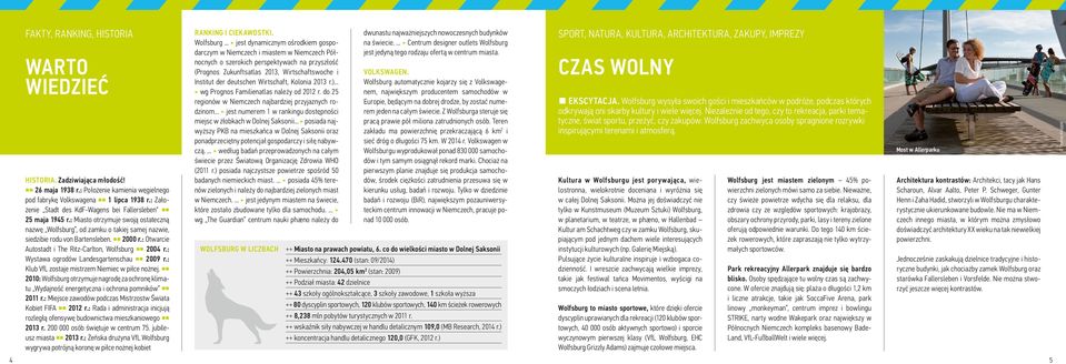 : Wystawa ogrodów Landsgartnschau 009 r.: Klub VfL zostaj mistrzm Nimic w piłc nożnj. 010: Wolfsburg otrzymuj nagrodę za ochronę klimatu Wydajność nrgtyczna i ochrona pomników 011 r.