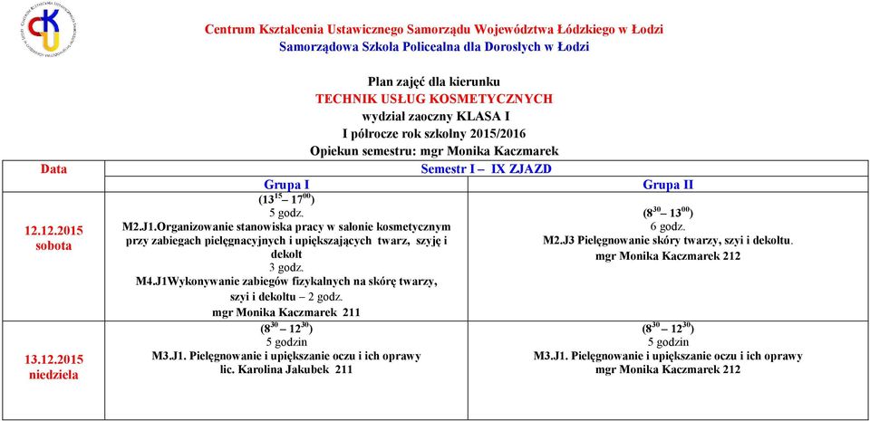 pielęgnacyjnych i upiększających