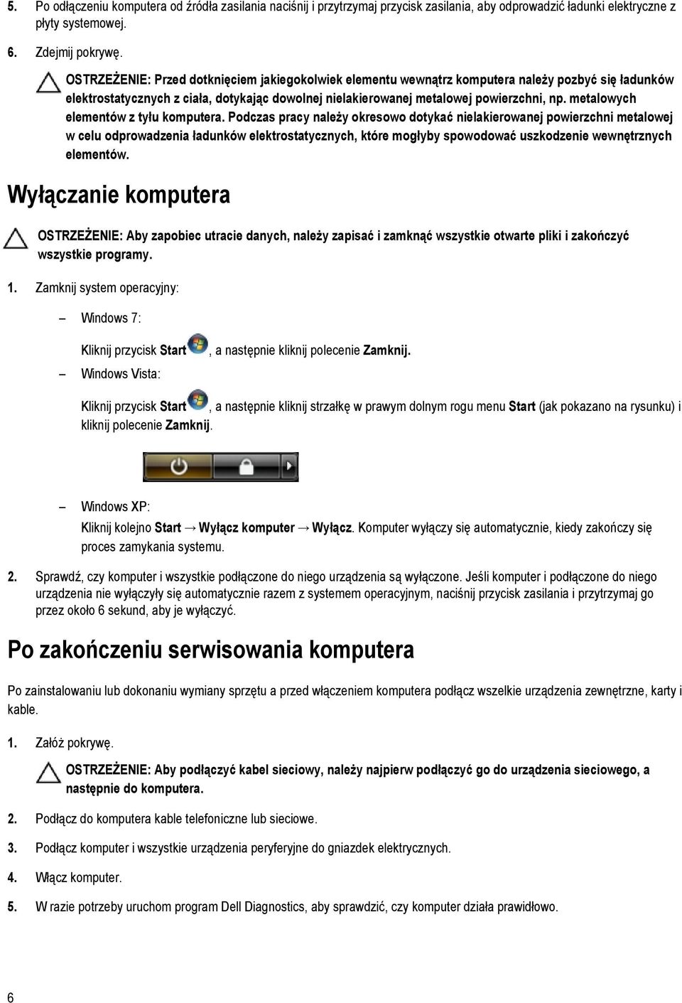 metalowych elementów z tyłu komputera.