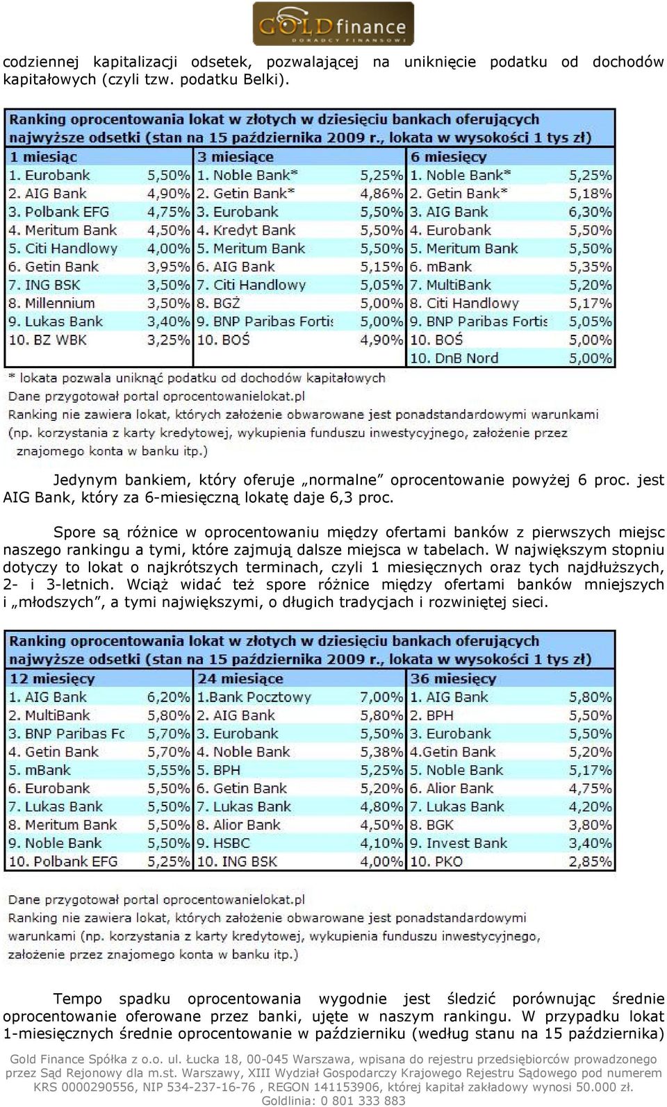 Spore są róŝnice w oprocentowaniu między ofertami banków z pierwszych miejsc naszego rankingu a tymi, które zajmują dalsze miejsca w tabelach.