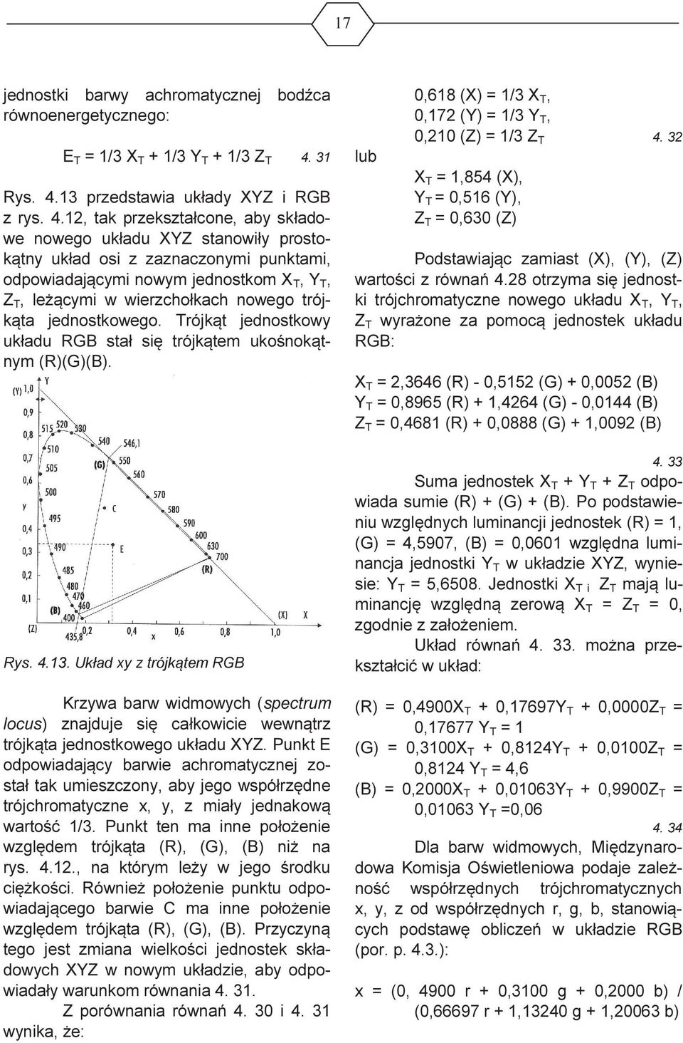 13 przedstawia układy XYZ i RGB z rys. 4.