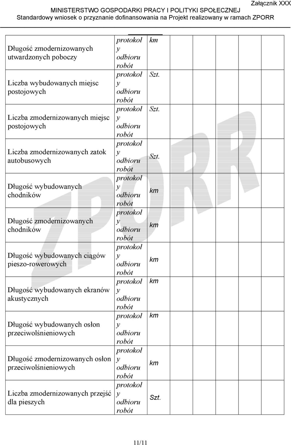 ciągów pieszo-rowerowch Długość wbudowanch ekranów akustcznch Długość wbudowanch osłon przeciwolśnieniowch Długość