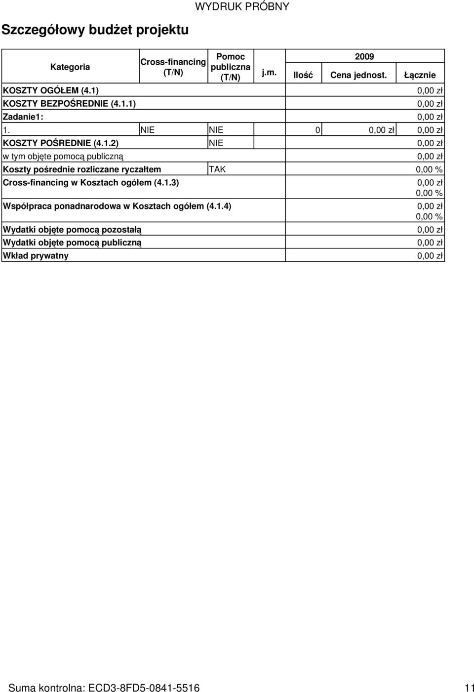 NIE NIE 0 KOSZTY POŚREDNIE (4.1.