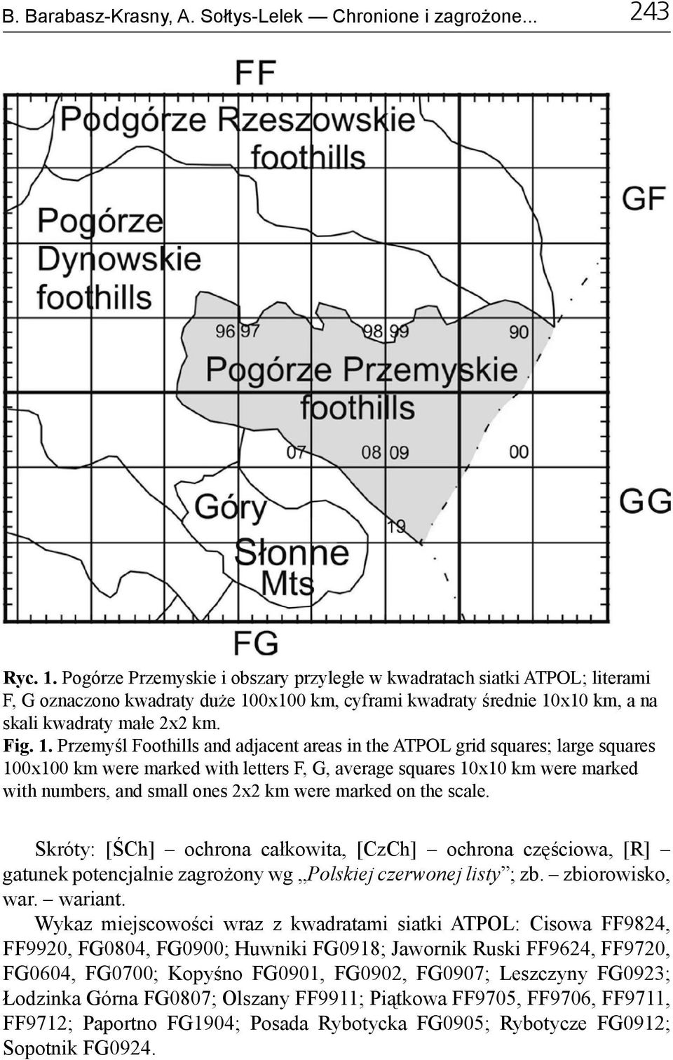 0x100 km, cyframi kwadraty średnie 10