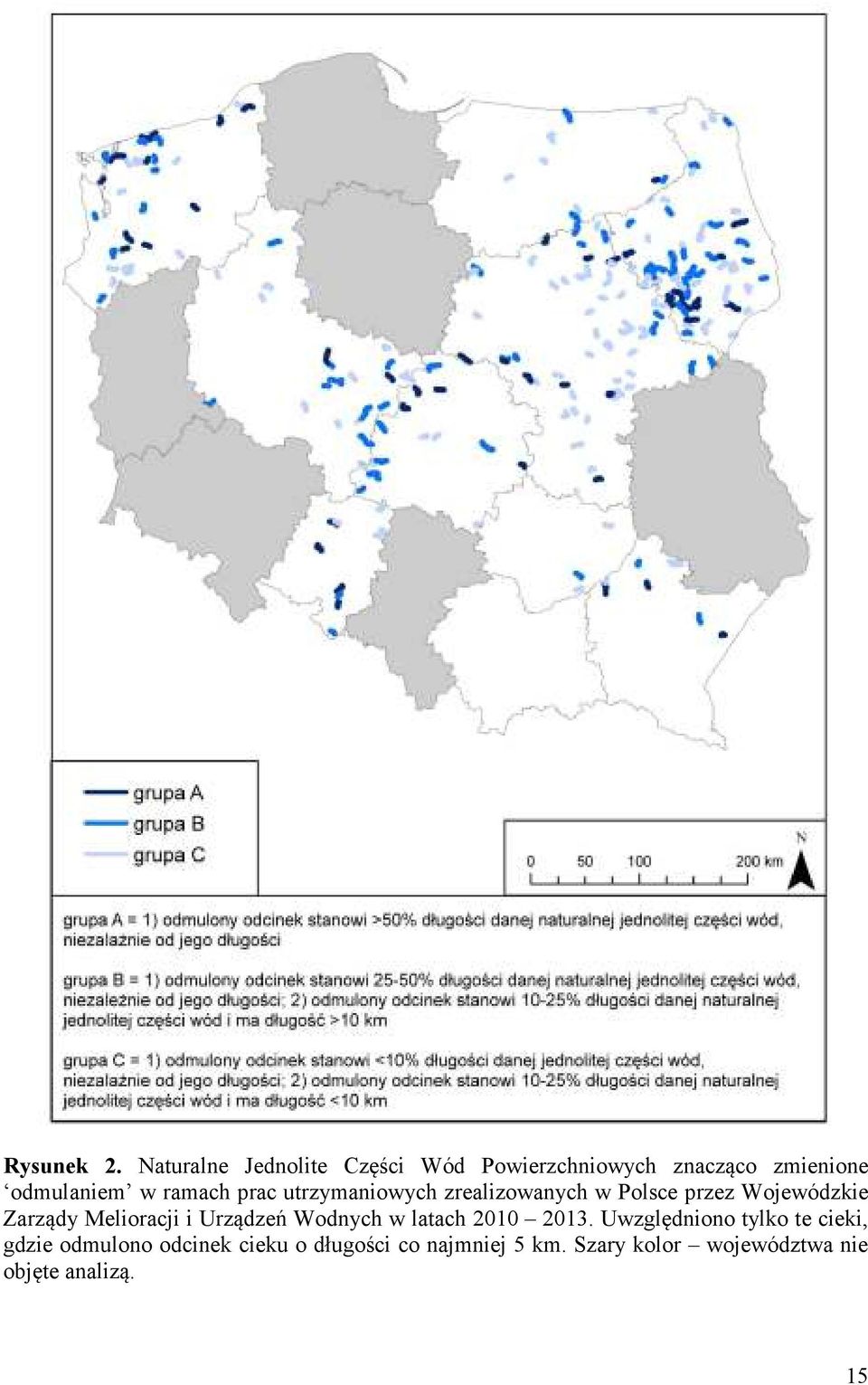 prac utrzymaniowych zrealizowanych w Polsce przez Wojewódzkie Zarządy Melioracji i