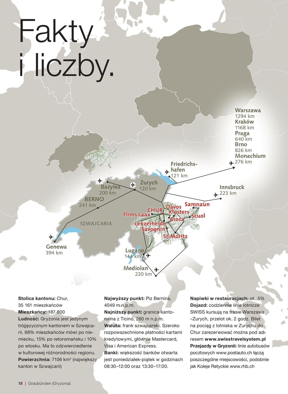 68% mieszkańców mówi po niemiecku, 15% po retoromańsku i 10% po włosku. Ma to odzwierciedlenie w kulturowej różnorodności regionu.