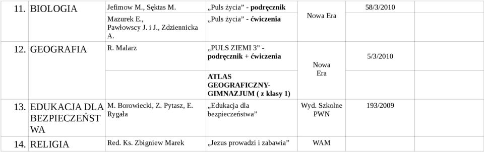 EDUKACJA DLA BEZPIECZEŃST WA M. Borowiecki, Z. Pytasz, E.