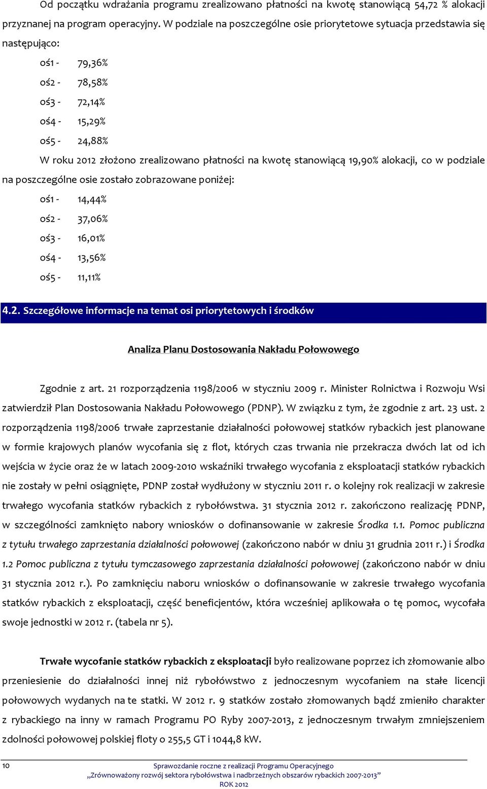 stanowiącą 19,90% alokacji, co w podziale na poszczególne osie zostało zobrazowane poniżej: oś1-14,44% oś2-