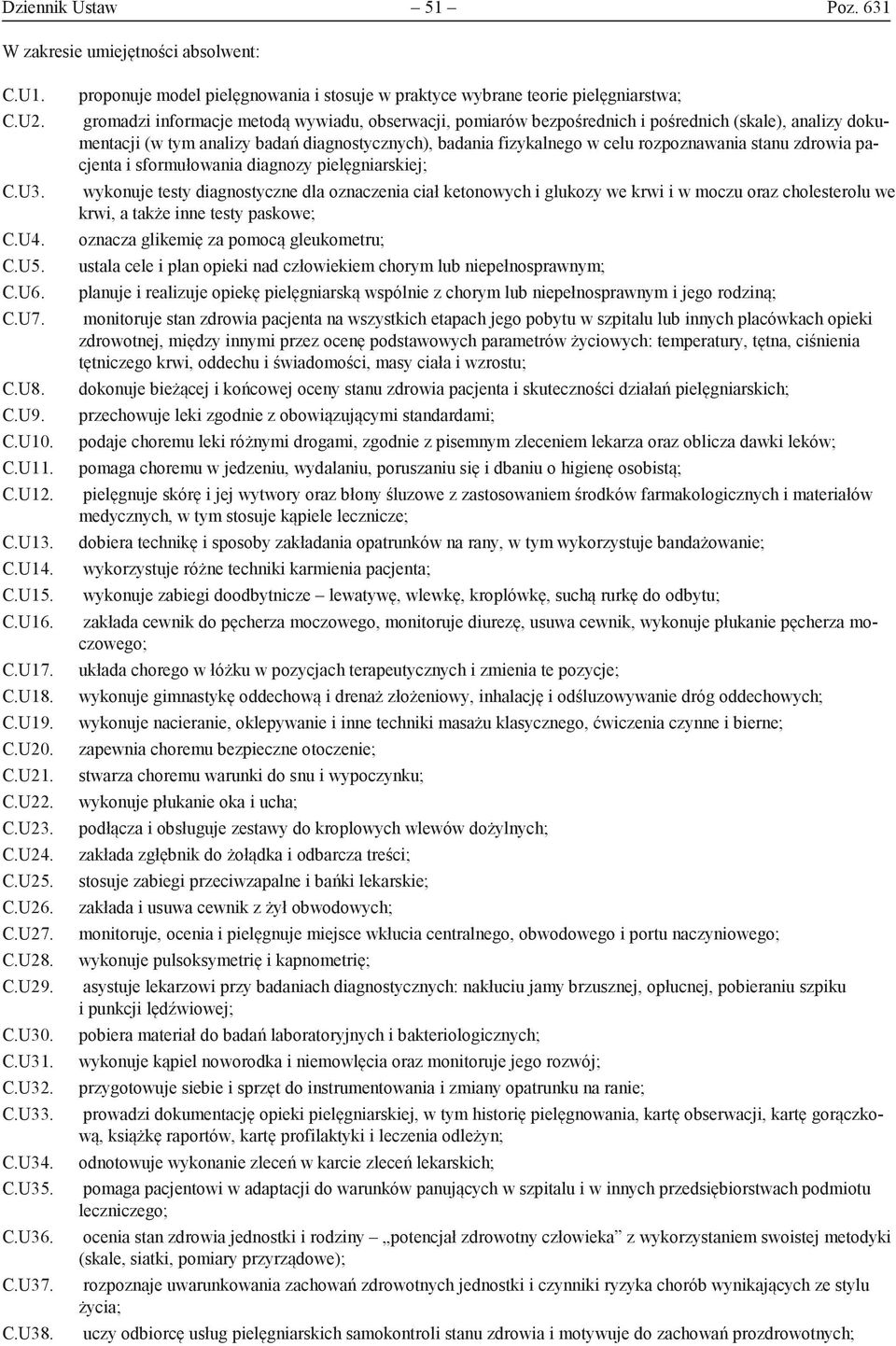 proponuje model pielęgnowania i stosuje w praktyce wybrane teorie pielęgniarstwa; gromadzi informacje metodą wywiadu, obserwacji, pomiarów bezpośrednich i pośrednich (skale), analizy dokumentacji (w