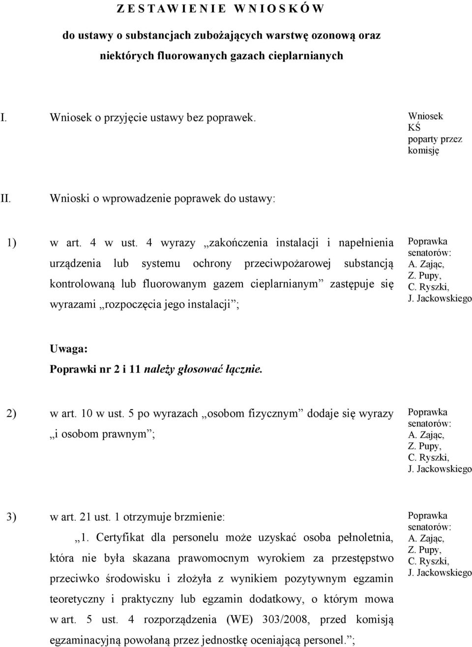 4 wyrazy zakończenia instalacji i napełnienia urządzenia lub systemu ochrony przeciwpożarowej substancją kontrolowaną lub fluorowanym gazem cieplarnianym zastępuje się wyrazami rozpoczęcia jego