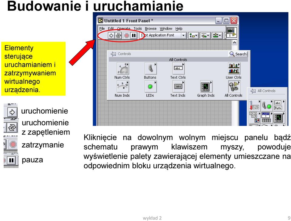 uruchomienie uruchomienie z zapętleniem zatrzymanie pauza Kliknięcie na dowolnym wolnym