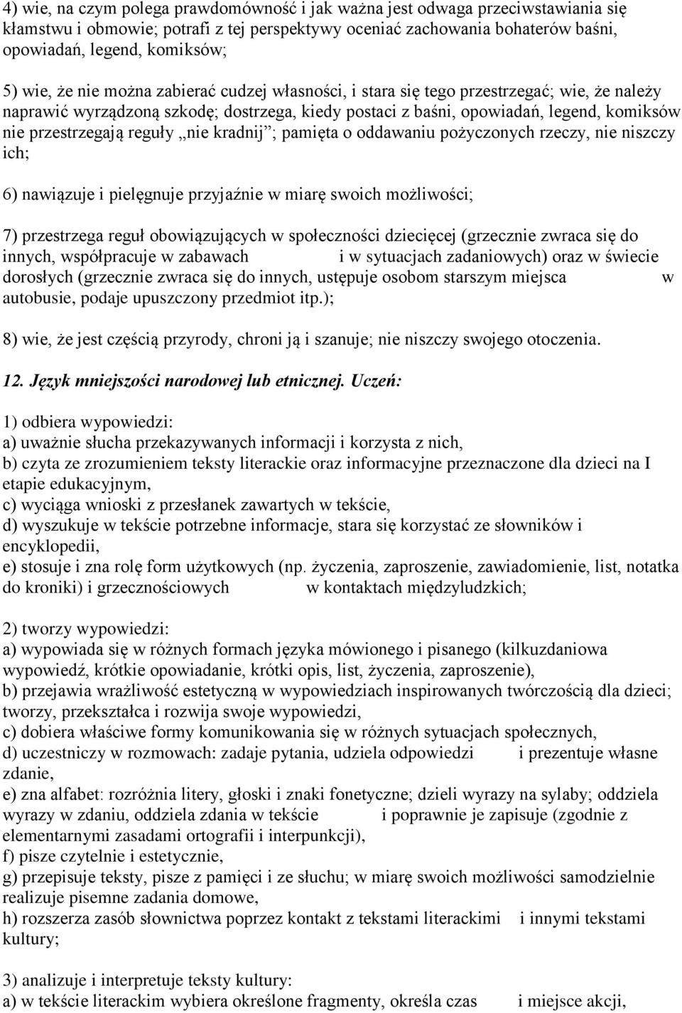 reguły nie kradnij ; pamięta o oddawaniu pożyczonych rzeczy, nie niszczy ich; 6) nawiązuje i pielęgnuje przyjaźnie w miarę swoich możliwości; 7) przestrzega reguł obowiązujących w społeczności