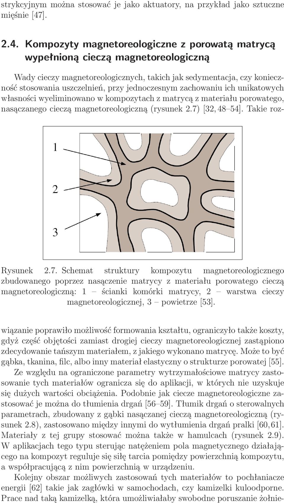 Kompozyty magnetoreologiczne z porowatą matrycą wypełnioną cieczą magnetoreologiczną Wady cieczy magnetoreologicznych, takich jak sedymentacja, czy konieczność stosowania uszczelnień, przy