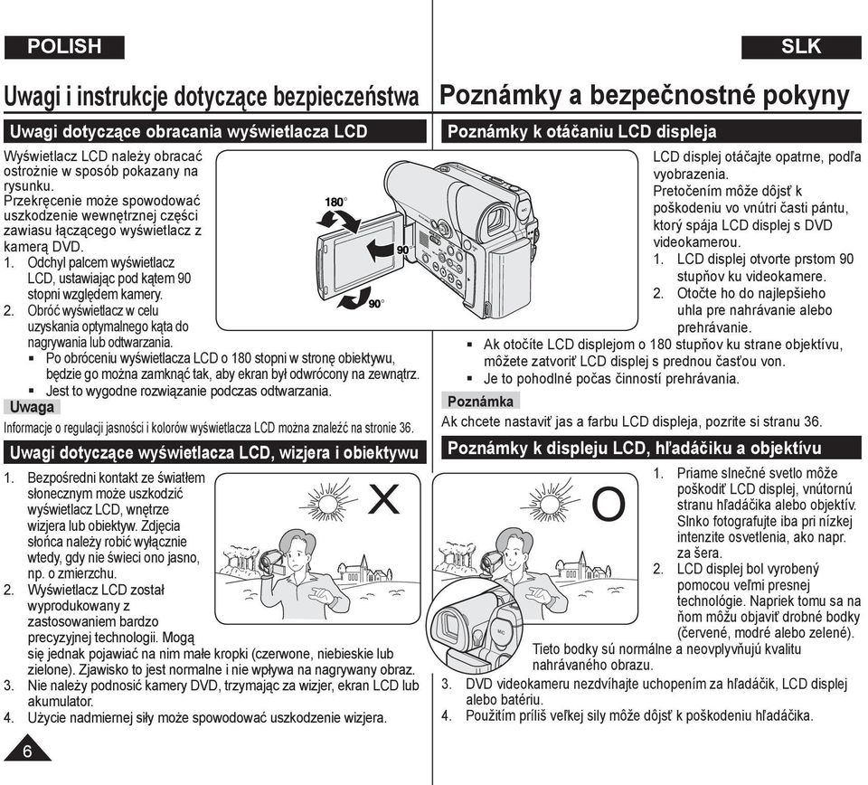 Obróć wyświetlacz w celu uzyskania optymalnego kąta do nagrywania lub odtwarzania.