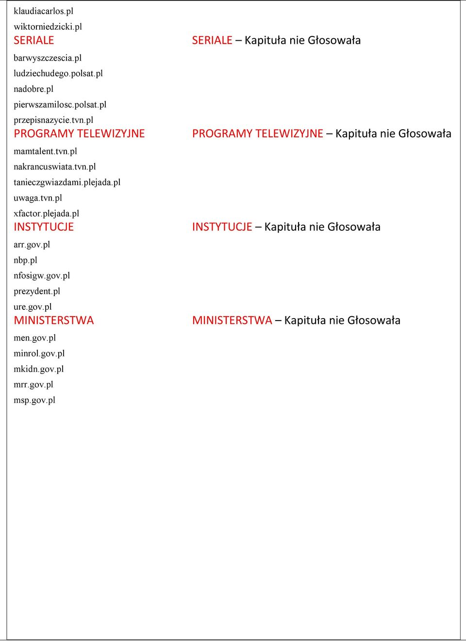 gov.pl nbp.pl nfosigw.gov.pl prezydent.pl ure.gov.pl MINISTERSTWA men.gov.pl minrol.gov.pl mkidn.gov.pl mrr.gov.pl msp.gov.pl SERIALE