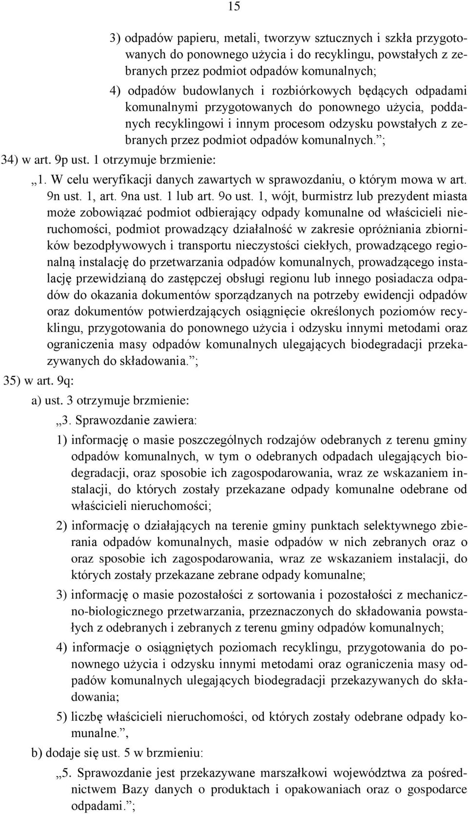 odpadów budowlanych i rozbiórkowych będących odpadami komunalnymi przygotowanych do ponownego użycia, poddanych recyklingowi i innym procesom odzysku powstałych z zebranych przez podmiot odpadów