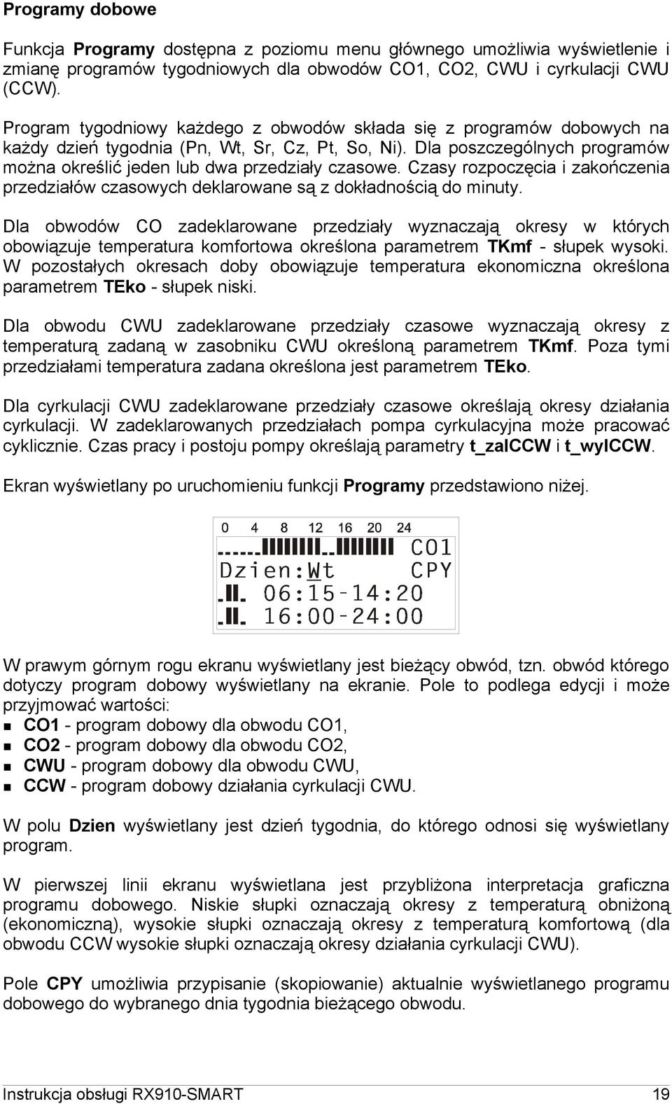 Czasy rozpoczęcia i zakończenia przedziałów czasowych deklarowane są z dokładnością do minuty.