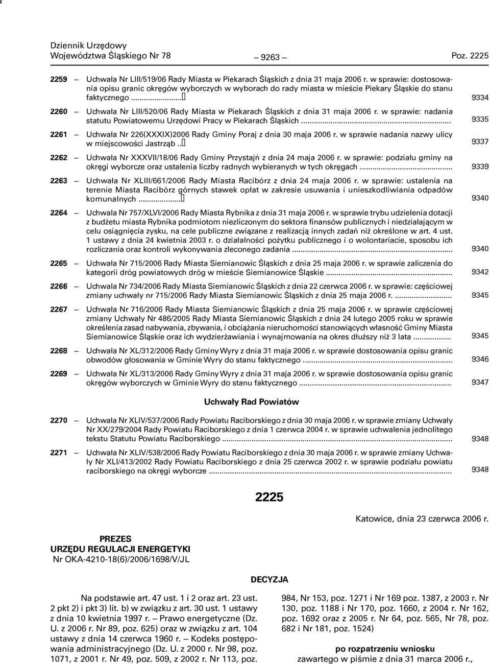 .. 2260 Uchwała Nr LIII/520/06 Rady Miasta w Piekarach Śląskich z dnia 31 maja 2006 r. w sprawie: nadania statutu Powiatowemu Urzędowi Pracy w Piekarach Śląskich.
