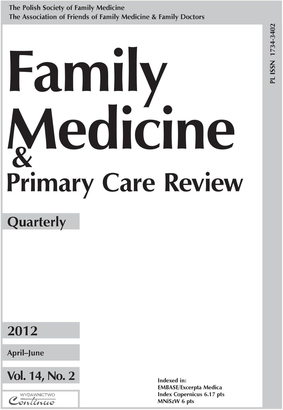 & Primary Care Review Quarterly 2012 April June Vol. 14, No.