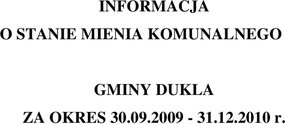 GMINY DUKLA ZA OKRES