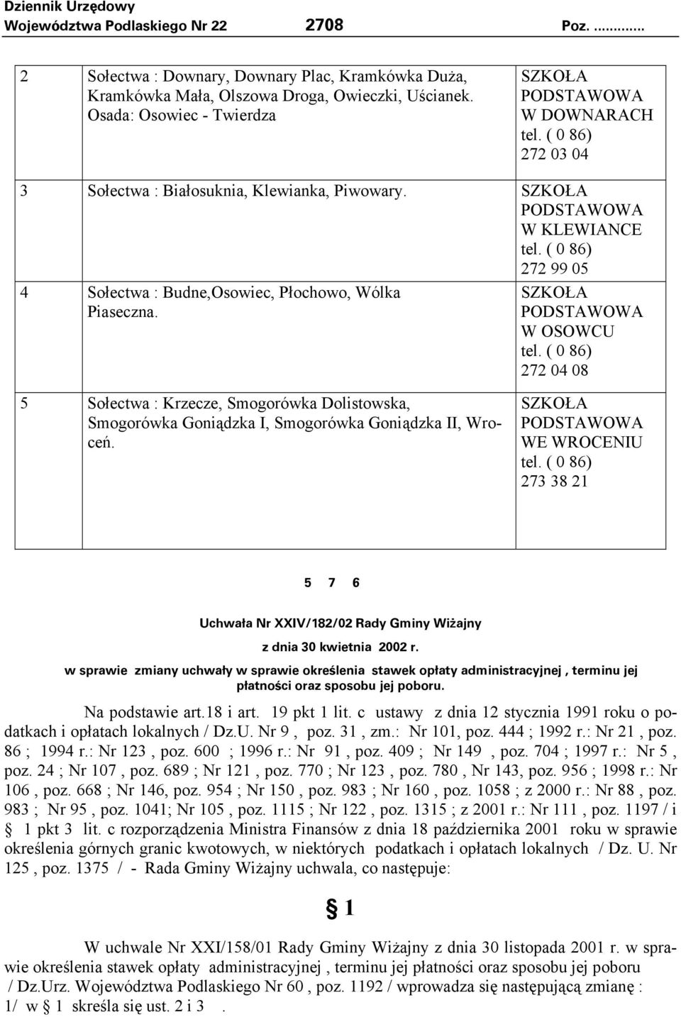 ( 0 86) 272 99 05 4 Sołectwa : Budne,Osowiec, Płochowo, Wólka Piaseczna. SZKOŁA PODSTAWOWA W OSOWCU tel.