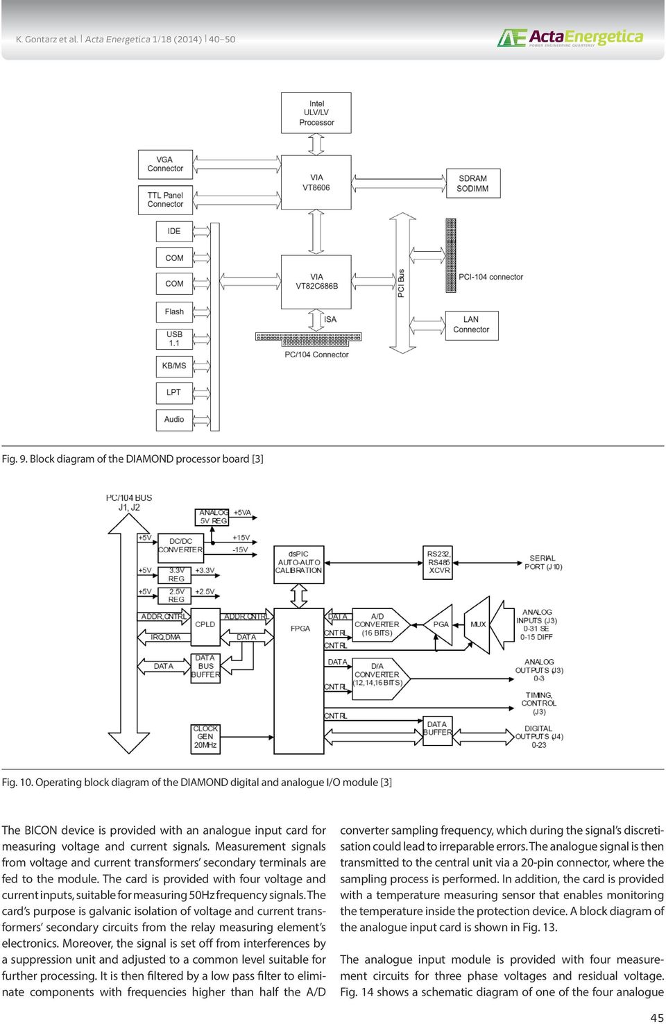 Measurement signals from voltage and current transformers secondary terminals are fed to the module.