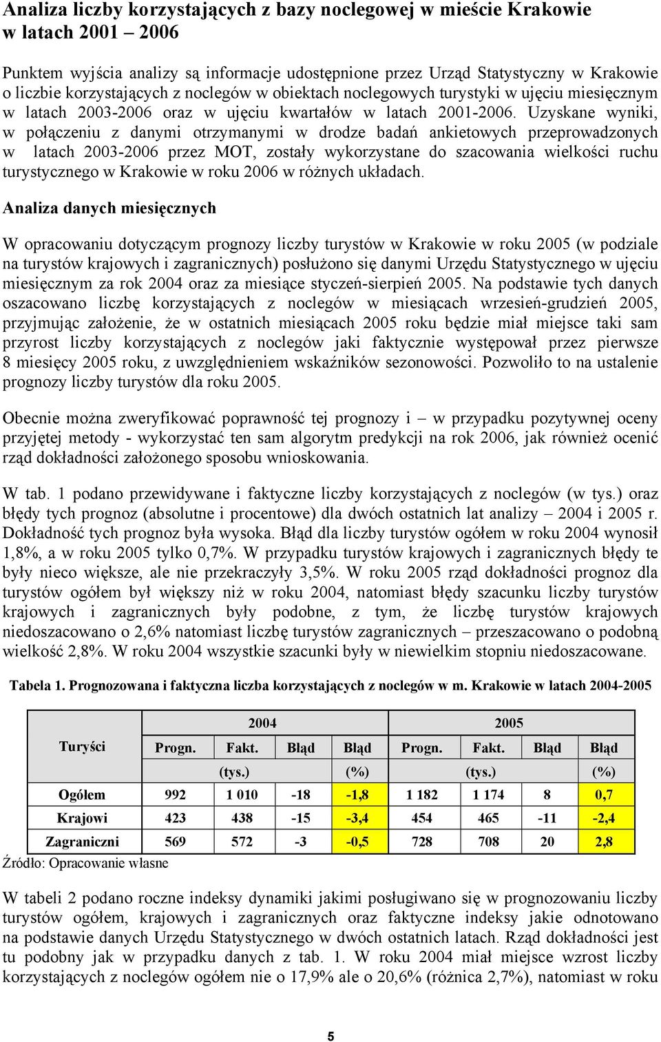 Uzyskane wyniki, w połączeniu z danymi otrzymanymi w drodze badań ankietowych przeprowadzonych w latach 2003-2006 przez MOT, zostały wykorzystane do szacowania wielkości ruchu turystycznego w