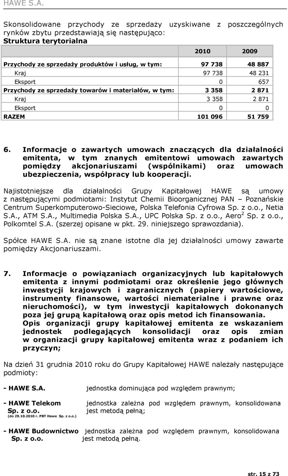 Informacje o zawartych umowach znaczących dla działalności emitenta, w tym znanych emitentowi umowach zawartych pomiędzy akcjonariuszami (wspólnikami) oraz umowach ubezpieczenia, współpracy lub