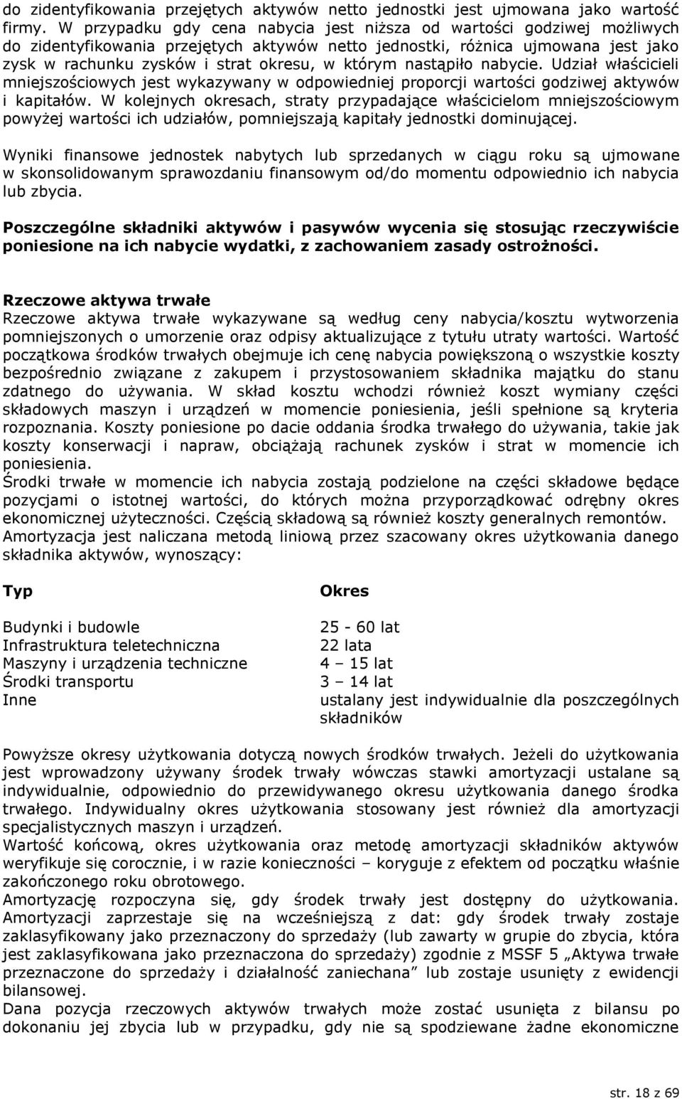 którym nastąpiło nabycie. Udział właścicieli mniejszościowych jest wykazywany w odpowiedniej proporcji wartości godziwej aktywów i kapitałów.