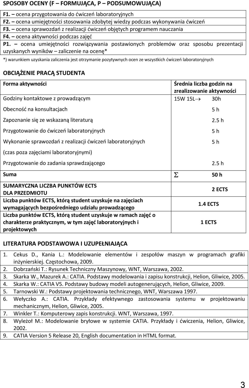 ocena umiejętności rozwiązywania postawionych problemów oraz sposobu prezentacji uzyskanych wyników zaliczenie na ocenę* *) warunkiem uzyskania zaliczenia jest otrzymanie pozytywnych ocen ze