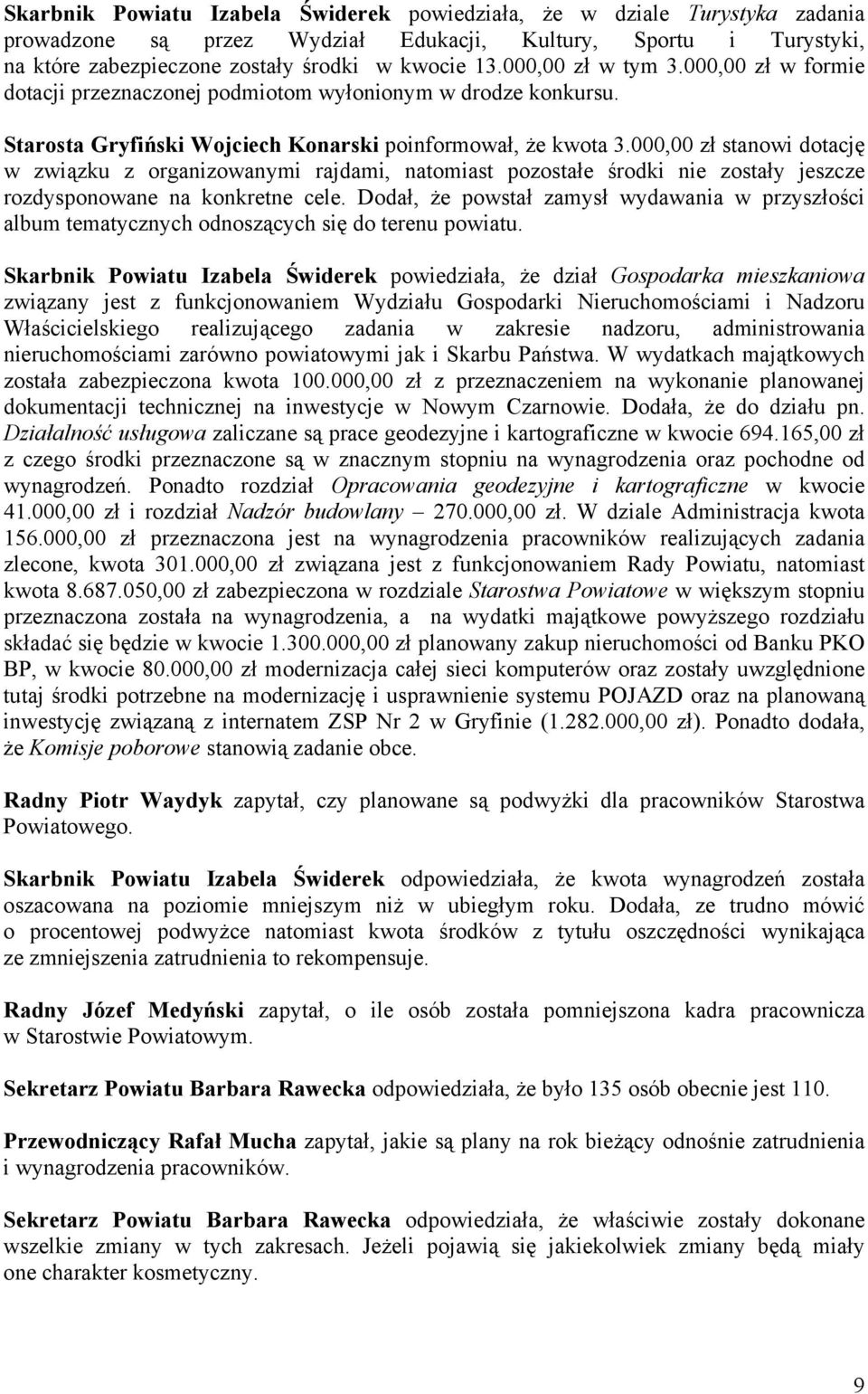 000,00 zł stanowi dotację w związku z organizowanymi rajdami, natomiast pozostałe środki nie zostały jeszcze rozdysponowane na konkretne cele.