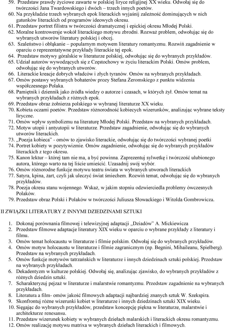 Przedstaw portret filistra w twórczości dramatycznej i epickiej okresu Młodej Polski. 62. Moralne kontrowersje wokół literackiego motywu zbrodni.