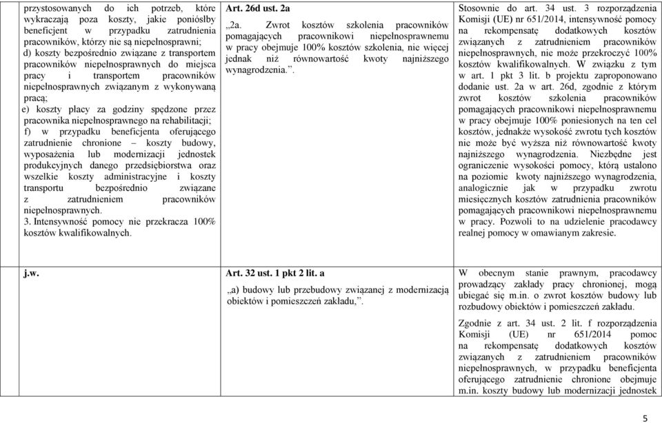 niepełnosprawnego na rehabilitacji; f) f) w przypadku beneficjenta oferującego zatrudnienie chronione koszty budowy, wyposażenia lub modernizacji jednostek produkcyjnych danego przedsiębiorstwa oraz