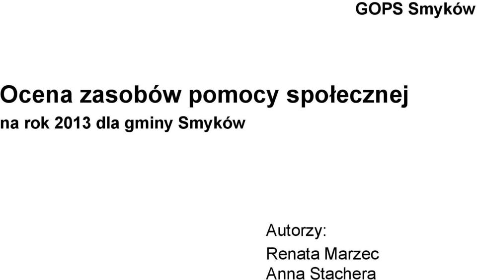 2013 dla gminy Smyków