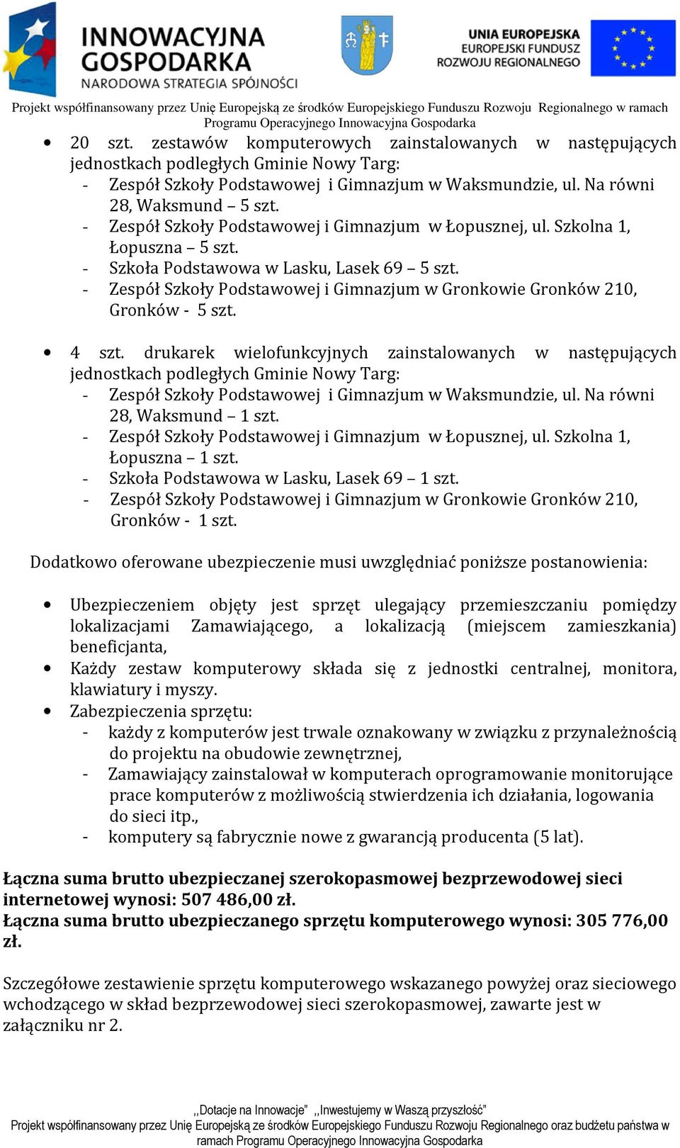 - Zespół Szkoły Podstawowej i Gimnazjum w Gronkowie Gronków 210, Gronków - 5 szt. 4 szt.