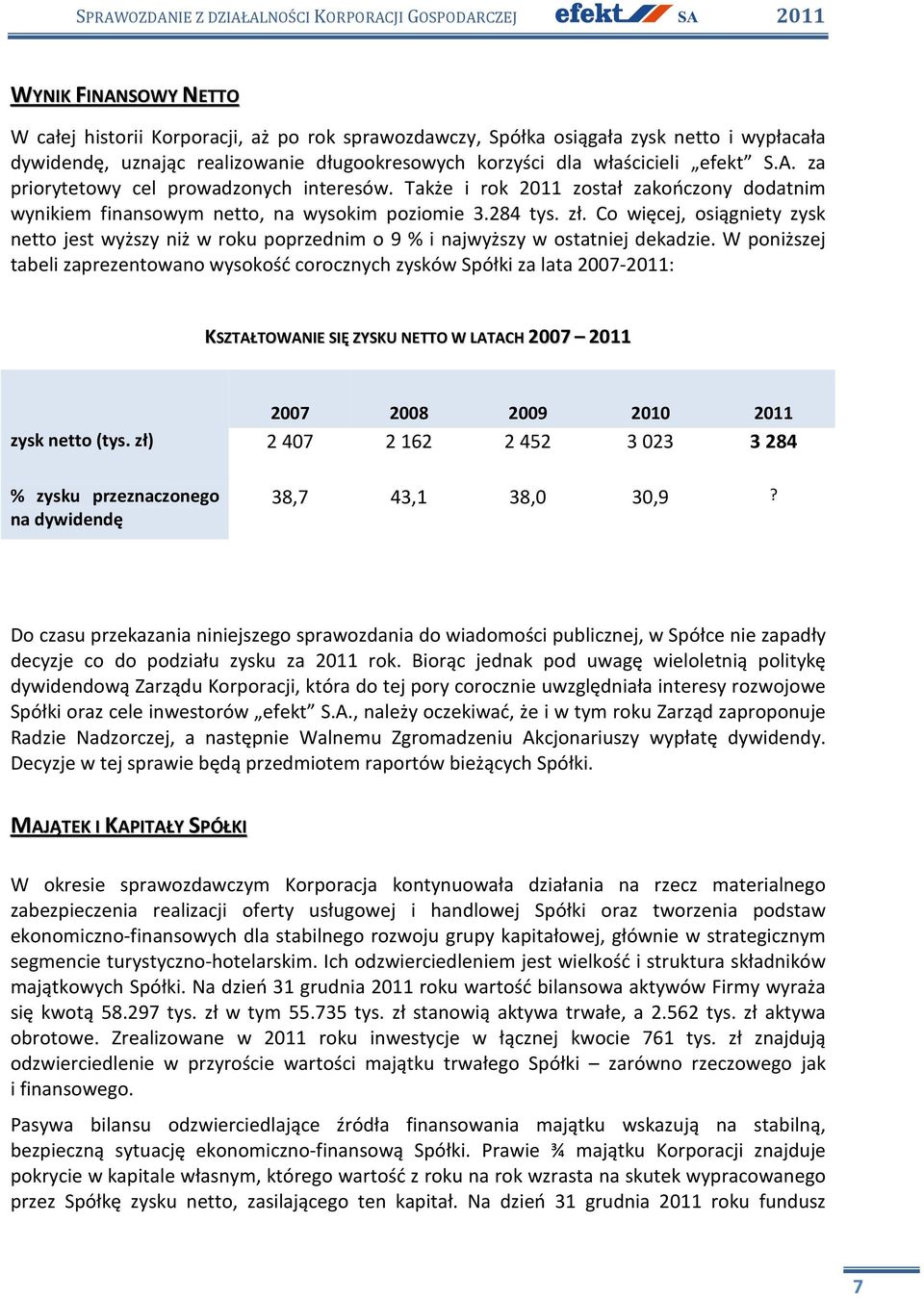 Co więcej, osiągniety zysk netto jest wyższy niż w roku poprzednim o 9 % i najwyższy w ostatniej dekadzie.