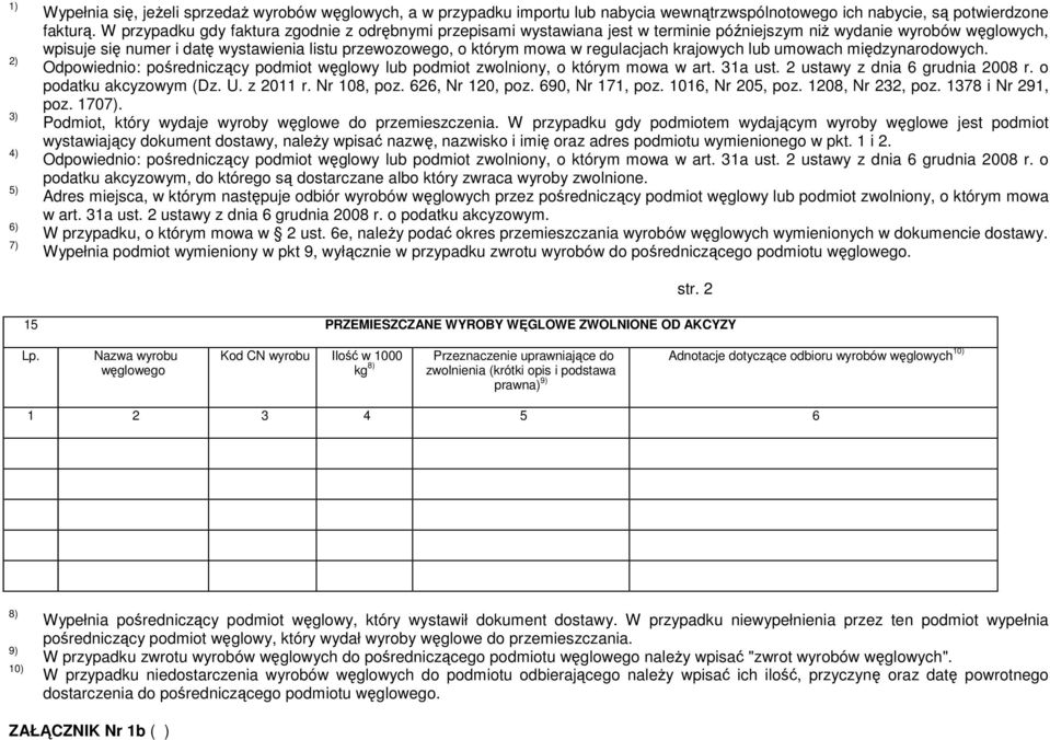 regulacjach krajowych lub umowach międzynarodowych. Odpowiednio: pośredniczący podmiot węglowy lub podmiot zwolniony, o którym mowa w art. 31a ust. 2 ustawy z dnia 6 grudnia 2008 r.