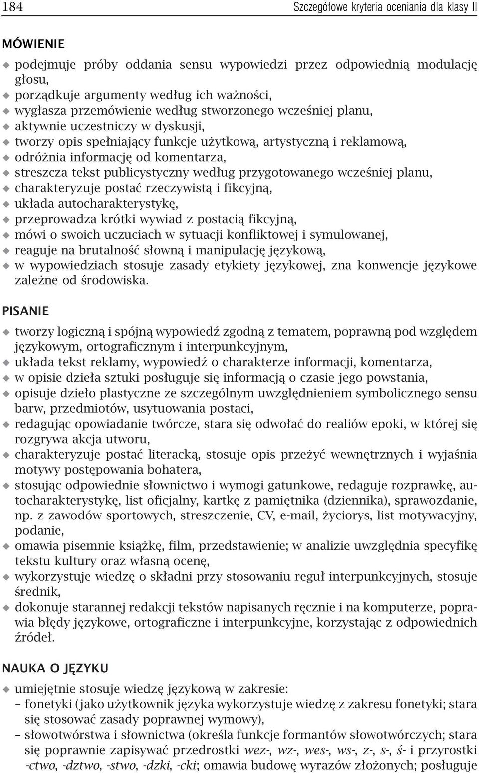 publicystyczny według przygotowanego wcześniej planu, charakteryzuje postać rzeczywistą i fikcyjną, układa autocharakterystykę, przeprowadza krótki wywiad z postacią fikcyjną, mówi o swoich uczuciach