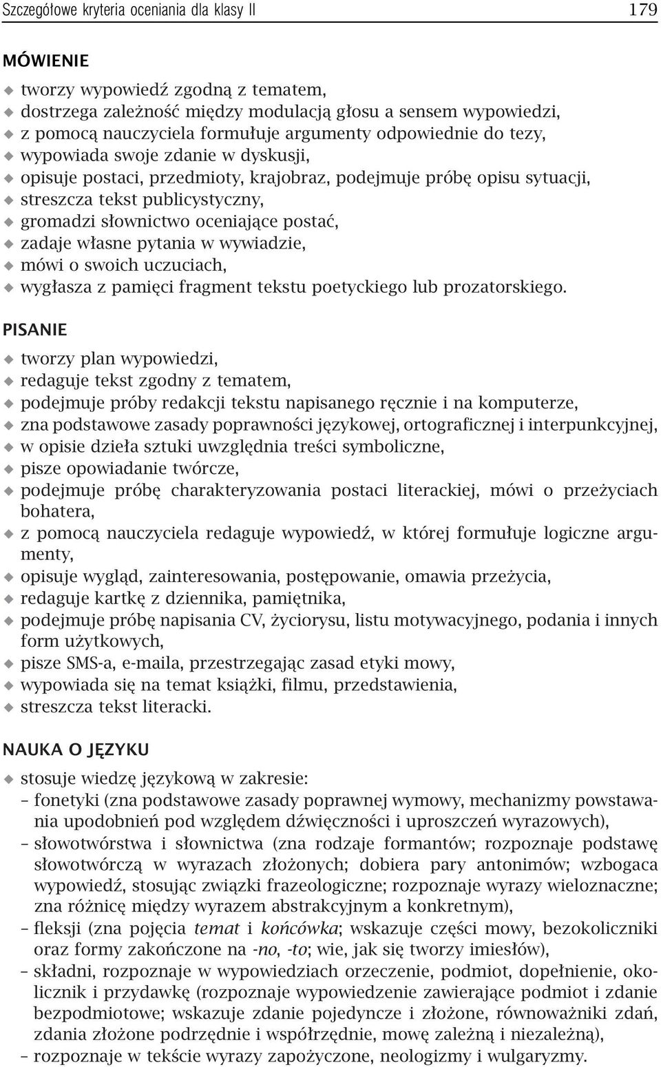 zadaje własne pytania w wywiadzie, mówi o swoich uczuciach, wygłasza z pamięci fragment tekstu poetyckiego lub prozatorskiego.