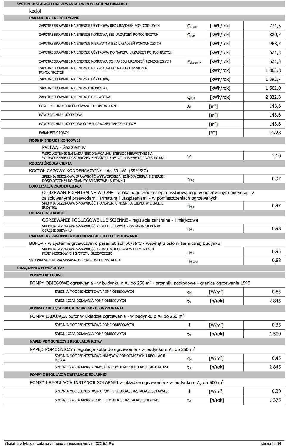 1 863,8 ZAOTRZEBOWANIE NA ENERGIĘ UŻYTKOWĄ 1 392,7 ZAOTRZEBOWANIE NA ENERGIĘ KOŃCOWĄ 1 52, ZAOTRZEBOWANIE NA ENERGIĘ IERWOTNĄ 2 832,6 OWIERZCHNIA O REGULOWANEJ TEMERATURZE OWIERZCHNIA UŻYTKOWA