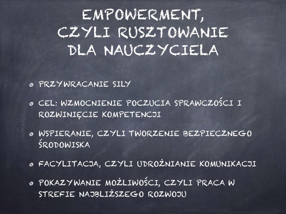 CZYLI TWORZENIE BEZPIECZNEGO ŚRODOWISKA FACYLITACJA, CZYLI UDROŻNIANIE