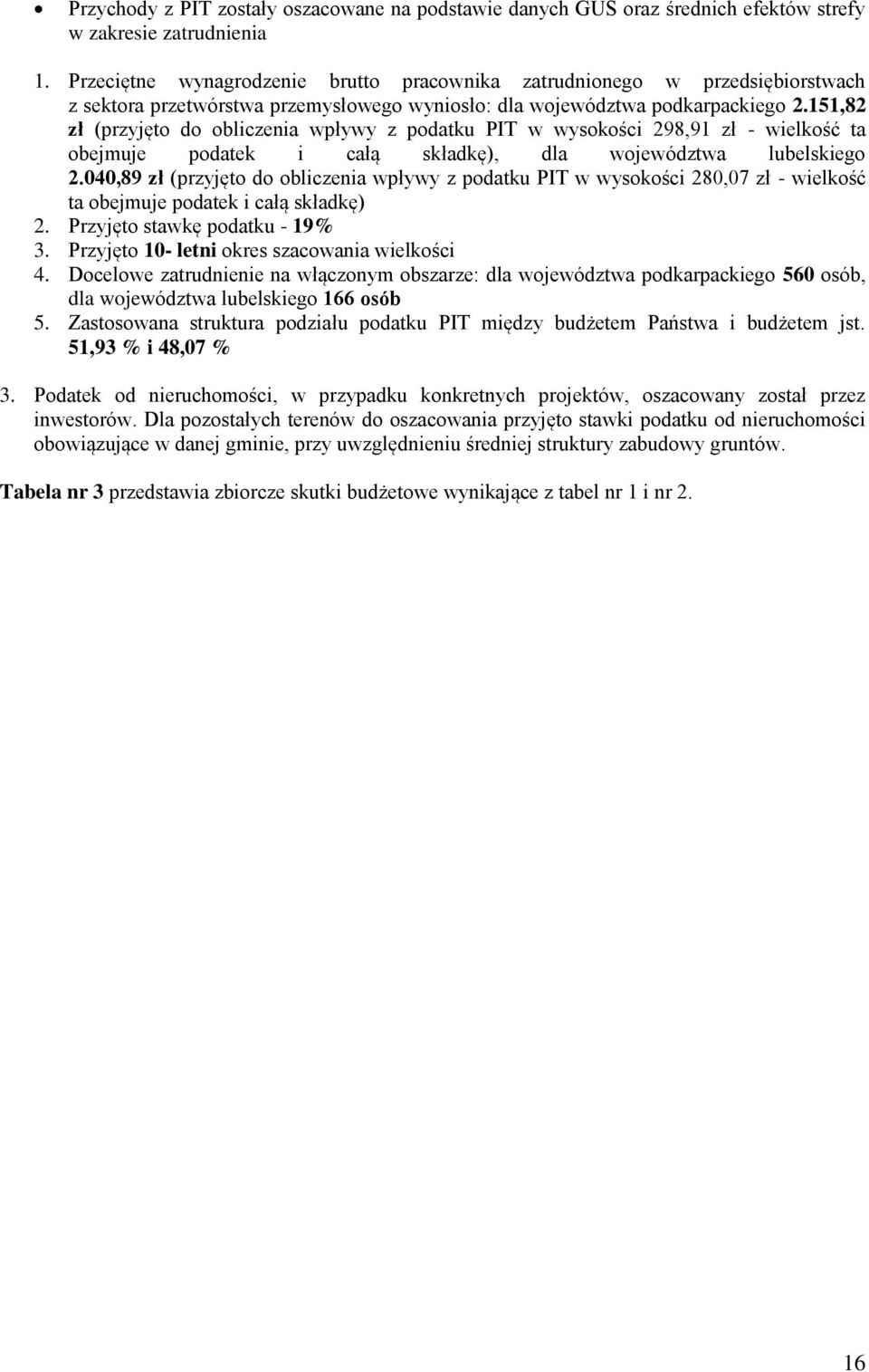 151,82 zł (przyjęto do obliczenia wpływy z podatku PIT w wysokości 298,91 zł - wielkość ta obejmuje podatek i całą składkę), dla województwa lubelskiego 2.